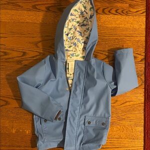 Tommy Bahama Light Blue Kids Hooded Raincoat with Dino Lining